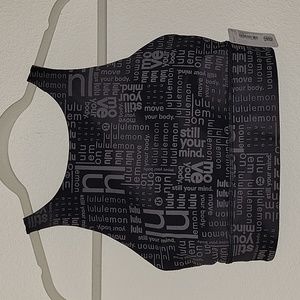 Lululemon Energy Bra, High Neck, Long Line,Sz. 6, Ombre Black,Multi print, NWT
